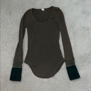 Free people olive green long sleeve